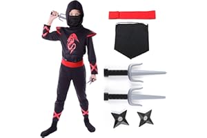 Sincere Party Costume Ninja per bambini, Ninja Dress Up Abbigliamento da gioco di ruolo con accessori