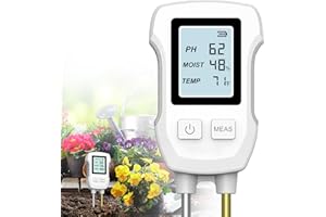 INSOMA 3 in 1 Soil Moisture Meter, Digital Plant moisture meter for Temperature/Soil Moisture/PH Meter, Soil Test Meter With Backlight LCD display for House Plants, Garden, Lawn, Farm, Outdoor & Indoor Use