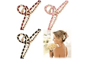 DAFUHAO 3 Pezzi Capelli Antiscivolo Clip Pinze per Capelli Artiglio Forcine per Capelli Eleganti Capelli Antiscivolo Pinze Morsetto Fermagli per Capelli per Le Donne Ragazze Amica Fidanzata