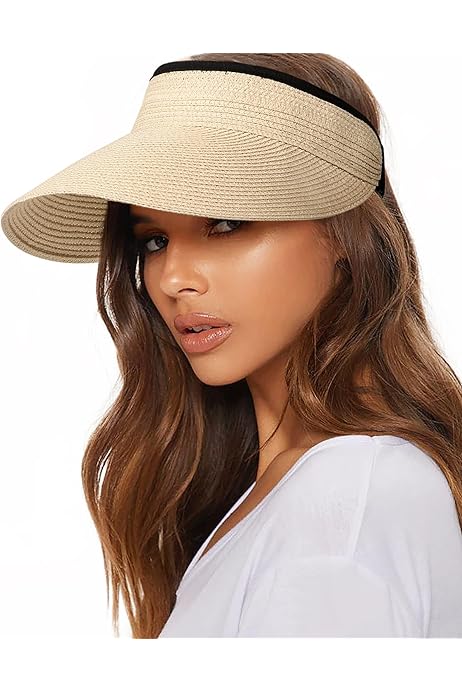 Women Foldable Bowknot Hat Wide Brim Straw Hat Floppy Summer Sun Cap UV Protection Beach Cap Sun