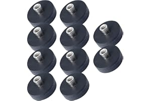 MAGNET-KAUF 10 sztuk magnesów neodymowych gumowanych D 22 mm z gwintem wewnętrznym M4, otwór 5 kg, siła ciągnąca w doniczce, guma, okrągłe magnesy z gwintem