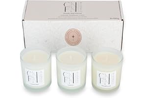 Fresh and Floral Scented Candles Gift Set [from CNFN] | 100% Coconut Wax Candles | 3 x 100g Scented Candles | 20 Hr Burn Time Per Candle | Scented Candle Gifts for Women, Aromatherapy, New Home Gifts