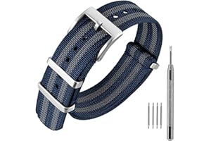 ANNEFIT Cinturino per Orologio in Nylon 18mm 20mm 22mm per Uomo e Donna con Fibbia in Acciaio Inossidabile