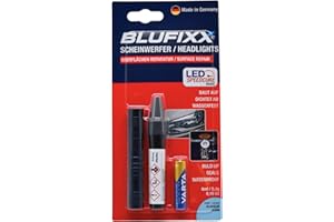 Blufixx-Pro Set Frontscheinwerfer Klar - PRO-EDITION 2024 - Reparaturstift für Kratzer und Risse in Auto Frontscheinwerfern und Rücklichtern, Lichthärtendes KFZ Reparatur- Gel mit LED Licht