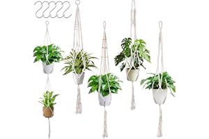 Cexovo Wieszak na Rośliny 5 szt Wieszak na Rośliny Wiszące Rośliny do Wnętrz Wiszący Kosz na Kwiaty Stojak na Doniczki Boho Home Decor,do wnętrz,Sufitów,Balkonów, Dekoracji Scian i na Zewnątrz