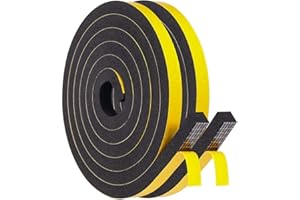 YANKUIRUI Bande d'étanchéité autocollante pour portes - Joint de fenêtre Joint en caoutchouc - Anti-collision - Insonorisé - Étanche et anti-poussière 12 x 10mm x 4M Noir