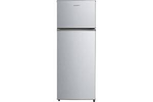 COMFEE' RCT284DS2 frigorifero con congelatore/congelatore superiore/176 kWh/anno/143 cm di altezza/Luce LED/Cerniera porta reversibile/Argento