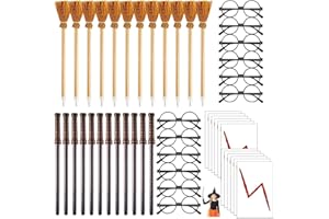 LOMUG Harr-Potte Baguettes magiques Harr-Pott Party - 48 pièces - Baguettes magiques - Crayon - Kit d'anniversaire d'enfant - Décoration de Harry Pott - Tatouages magiques - Costume de carnaval -