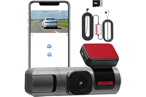 SANFNZ Dashcam Auto Vorne und Innen 4K WiFi Dash Cam mit GPS und Parküberwachung, Dual Auto Kamera mit 64GB SD Karte, Super Nachtsicht, G-Sensor, 3,16" IPS-Bildschirm, Loop-Aufnahme, 170°Weitwinkel