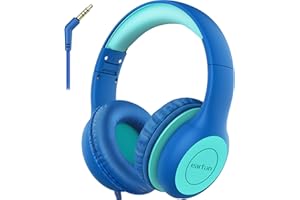 EarFun Kinder Kopfhörer, Kopfhörer Kinder mit Kabel, 85dB Lautstärkenbegrenzer, Audio-Sharing, Faltbare, Einstellbar, Stereo Sound, Over Ear Kinderkopfhörer für Schule / Tablet / PC, Blau