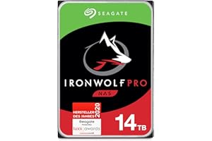 ‎SEAGATE Seagate IronWolf Pro 14 TB HDD, NAS interne Festplatte (8,9 cm (3,5 Zoll), 7200 U/Min, 256 MB Cache, SATA 6 GB/s), silber) Modell: ST14000NEZ008 (ST14000NE0008), FFP