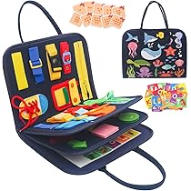 Busy Board Montessori In Feltro - Pannello Sensoriale Con 20 Attività Per Bambini 1-3 Anni - Foto 10