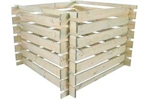 BELKO Komposter aus Holz 100x100x70cm, 480l Fassungsvermögen, Stecksystem Bausatz, kesseldruckimprägniert - Steckkomposter, Holzkomposter, ideal für Ihren Garten