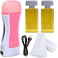 AEENAA Single Cartridge Wax Heater Machine Waxing Kit Wax Warmer With 2 Pieces Wax Cartridge And 100Pcs Depilatory Paper Epilator Set (Honey, Honey)