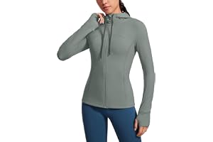 CRZ YOGA Butterluxe Hoodiejackor höftlängda | Extremt mjuk, atletisk, smal passform, hel dragkedja, ventilation i nät bak, sidofickor med dragkedja, tumhål, för kvinnor