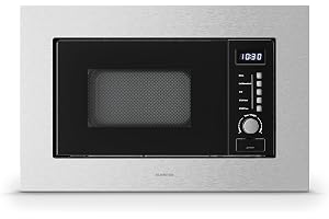 Klarstein Verosteel Inbyggd mikrovågsugn med grill – 20L, 700W mikrovågsugn & 800W grill, 8 program, touchkontroll, rostfritt