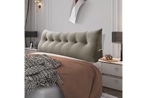 ‎BNCKTRD BNCKTRD Kopfende Großes Rückenkissen Bequemes Lesekissen und Rückenteil im Bett Rückenlehne Kopfkissen Langes XXL Kissen für Sofa, Couch, Wandkissen Polster Samt Beige 180cm