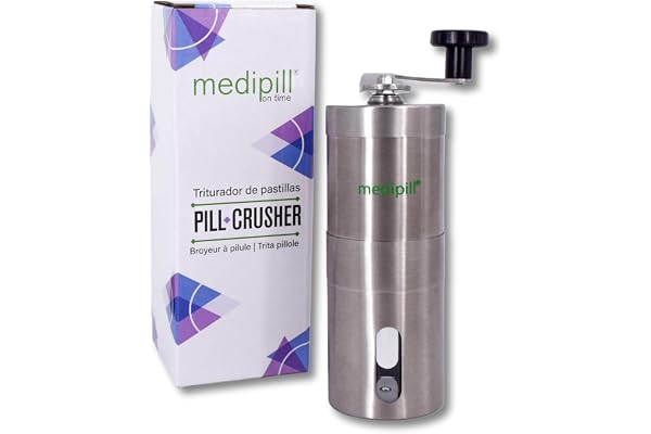 MEDIPILL - Manuell tablettkvarn | krossar mediciner till fint pulver | rostfritt stål
