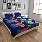 IVAZA Premium 160 TC Latest Beautiful 3D bedsheet Double Bed Polycotton with Two Pillow Covers (Blue)
