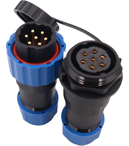 5 Connettori Aeronautici SP21 A 6 Poli, Impermeabili IP68, 500V 25A, Senza Saldatura, Per Illuminazione Esterna E Cablaggi