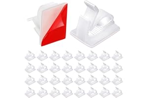 SUKUDON Klebehaken 150 Stück Kabelhalter,einstellbar Kabelschellen Kabelclips Selbstklebend Kabelklemmen für Kabelmanagement-Weiß