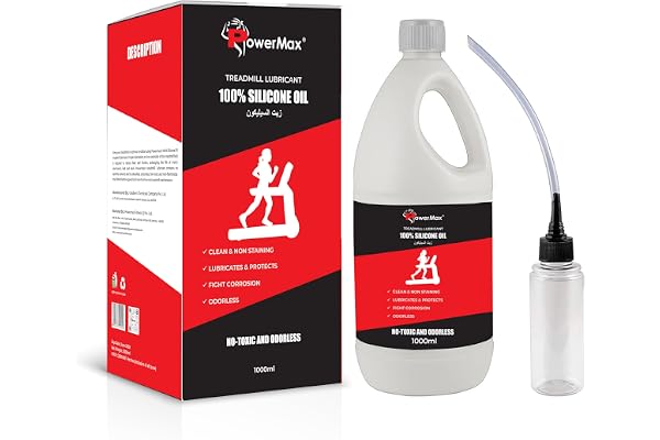 PowerMax Fitness PMS-1000 Multi-Purpose 100% Pure Silicone Treadmill Lubricant, Full Belt Width Lubrication, No Odor & No Propellants, Nozzle Cap for Easy Application for All Treadmills