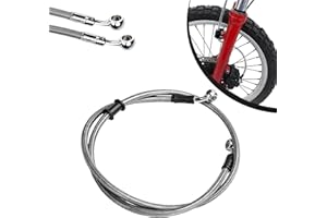 JFG RACING 70cm Motorrad Bremsschlauch,Motorrad Stahlflex Bremsleitung Hydraulische Bremsleitung Vorne und Hinten für Pit Bike Dirt Bike Enduro Motocross ATV Quad-Silber