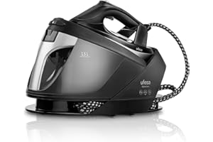 Ufesa Digital Care Centro de Planchado de 2600W, 7 Bares, Termostato Digital, LED Display, Modo ECO y MAX, Suela Cerámica, Sistema Antical, Gris