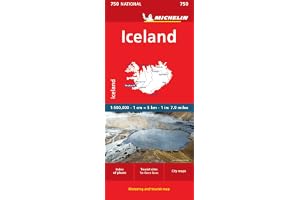 Michelin Iceland: Straßen- und Tourismuskarte 1:500.000: 750