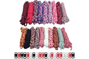 Paracord Planet 550 lb Type III Crafting Kits with Buckles, 200', Big Red