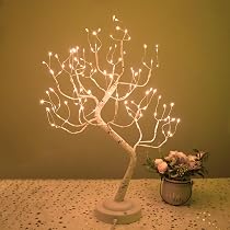 DUOJIN Albero di Natale Artificiale con Ghirlanda Luminosa a LED, 55 cm, Mini Albero di Natale, Albero di Natale da Tavolo, Piccolo Albero di Natale con Base, per la Decorazione Natalizia