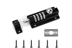 Verrou de Porte à Code, Yideng 4 roues recodables Verrouillage Portail Résistant à l'eau Combinaison sans Clé Serrure avec vis unidirectionnelles haute sécurité pour hangars/granges