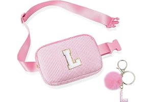 BLONWINER Crossbody Bags for Teenagers, Bum Bag with Cute Letter Chain for Women Friends Sister, Pop Gifts for Birthday and Festival, Personalized Bumbags Purse for Teen Girl (Pink L)