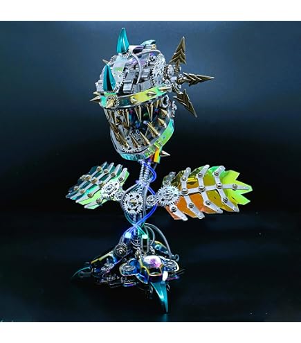 Metalkitor Puzzle in metallo 3D a forma di tigre del Bengala, per adulti, 700 pezzi, kit di montaggio per modellismo, ornamento da scrivania in stile steampunk retrò (con ali corte