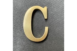 BWRMHME Pegatina de latón Soild de 2.6 pulgadas, letras inglesas del alfabeto de metal, letras y números autoadhesivos, señalización de dirección de casa, números de puerta, herramientas de decoración de