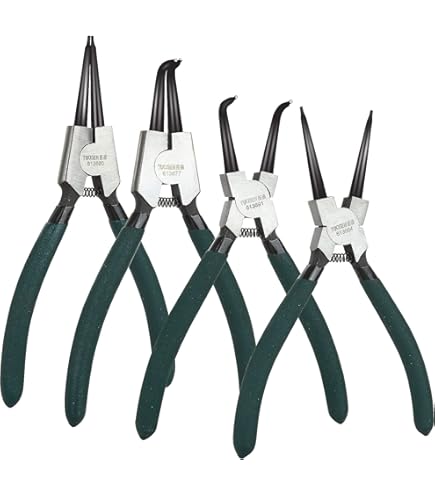 Lot De 4 Pinces à Circlips YGVQN 180 Mm - Droites Et Courbes, Acier Carbone, Pochette De Rangement - Pour Mécanique Auto, Bricolage