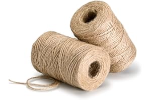 GBW Jute Twine 100% Natural - 150m (500ft) Total Length - Premium Quality Strong & Reusable - 2Ply 2mm Rustic Brown Garden String - Gardening, DIY, Arts & Crafts - GBW Grass Seed - 100% Refund (150)