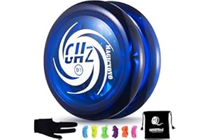YOSTAR D1 Yoyo Kinder JoJo mit Leerlauf, Looping Profi JoJo für Anfänger, Responsive Kinder Jo jo Spielzeug, Trick Jo-jo mit 6 Schnur, Handschuh, Tasche (Blau)