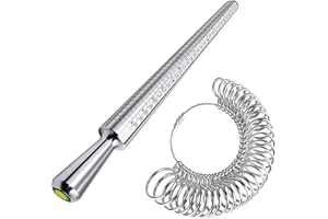 ZUKENT Ring Sizer UK Ring Measurement Tool, UK Sizes Finger Ring Size Measure, Aluminum Ring Measure Tools Set Jewelry Tool Ring Measure Rings Size A-Z Metal Steel For Men Women