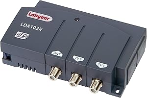 Labgear LDA102R 2-Way Distribution Amplifier - 4G Filtered Amp For TV/FM/DAB Signals For 2 TVs RED Compliant