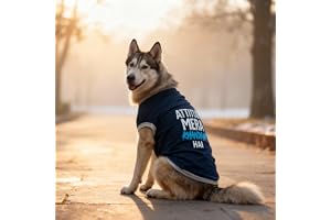 JoyDaog Cozy Dog Winter Coat Blue Color 28 Inch(4XL) Attitude Mera Khandani Hai Printed Soft Cotton Trendy Apparel for Extra-Large Dogs Indoor & Outdoor