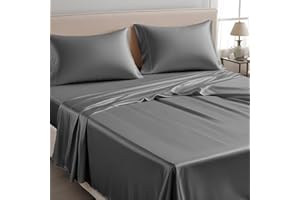 LINENWALAS Nur Super-Kingsize-Bettlaken, 100 % Tencel, weiche Seide, kühlendes Oberlaken, Lyocell-Bettwäsche, perfekt für Haar und Haut, 300 x 275 cm (Anthrazitgrau, Super-King-Size-Bett)