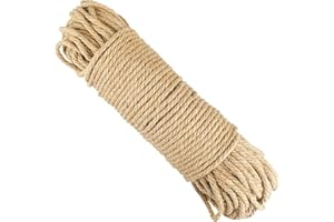 ‎KINGLAKE KINGLAKE 6mm Dick Juteseil,50m Jute Hanfseil,Dick Jutekordel Kunst Basteln Garten Schnur für Garten und Dekorieren