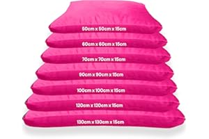 Kosiproducts Beanbag Floor Square Cushions Pillow Plush Velvet 100% Soft Polyester-[120cmx120cm, Hot Pink