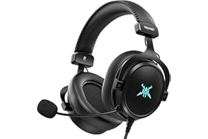 TECKNET Xbox Headset, Gaming Headset mit Mikrofon für Xbox Series X|S, Xbox One, PS5, PS4, PC, Switch, Gaming Kopfhörer mit Kabel und 3,5mm Klinke, Stereo Sound, Noise Cancelling, LED, Over-Ear Design
