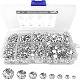 680 Pieces Crystal Sew on Rhinestones Round 8 Sizes Sewing Crystals Rhinestones Flatback Gemstones for Crafts Jewelry Clothin