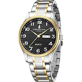 London Fog Carnaby Collection Analog Watch for Men with Round Dial, Day & Date Display, Quartz Movement, Stainless Steel Stra