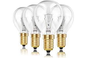 FOXNSK Lot de 4 ampoules de four à vis 39 W 300 C, blanc chaud 2700 K, 350 lumens, 230 V à intensité variable G45 SES pour four de golf