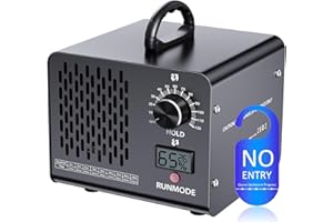 ENRIPRT Ozongenerator 60000mg/h, Ozongerät mit Temperatur- und Luftfeuchtigkeitsanzeige, Ozon Luftreiniger mit 120 Min Timer, bis zu 300㎡,für Auto Garagen Wohnung Küche Haustiere Gerüche