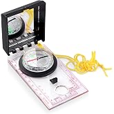Multifunctional Navigation Compass with Mirror and Declination, Professional for Mountaineering and Hiking